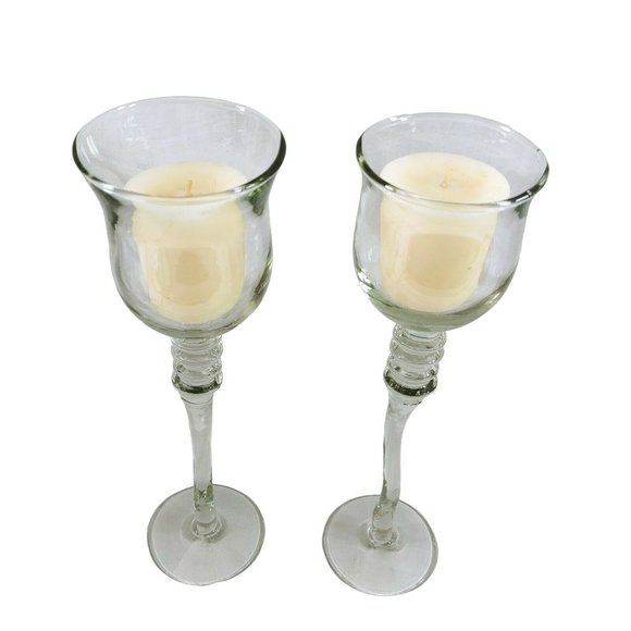 Cordial Aperitif Glasses or Votive Candle Holders Curvy Stems - Picture 7 of 8
